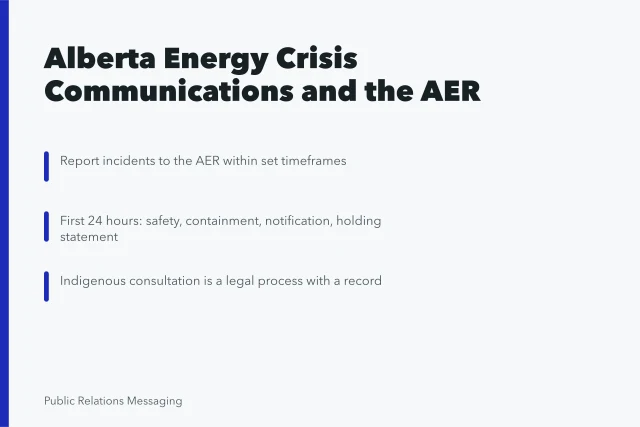 Card on Alberta energy crisis communications, AER reporting duties and NRCan data. How Alberta's energy sector handles crisis communications and the AER