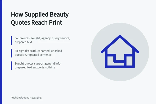Card explaining four routes and six signals of supplied beauty quotes. 5 notes on beauty expert analysis reviews worth reading