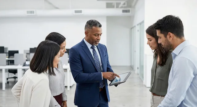 company, team, collaboration, office, meeting, technology, tablet, diverse, professionals, leadership, presentation, data, teamwork, modern, communication, strategy, innovation, group, workplace, accompaniment, ai generated. Where corporate communications trends are heading