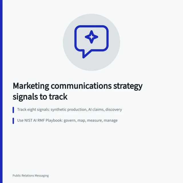 Card listing marketing communications strategy signals and watchlist controls. A field guide to marketing communications strategy signals worth tracking