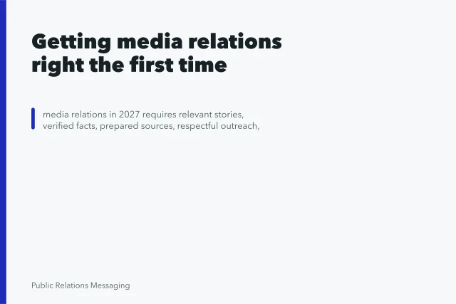 Getting media relations right the first time. Getting media relations right the first time