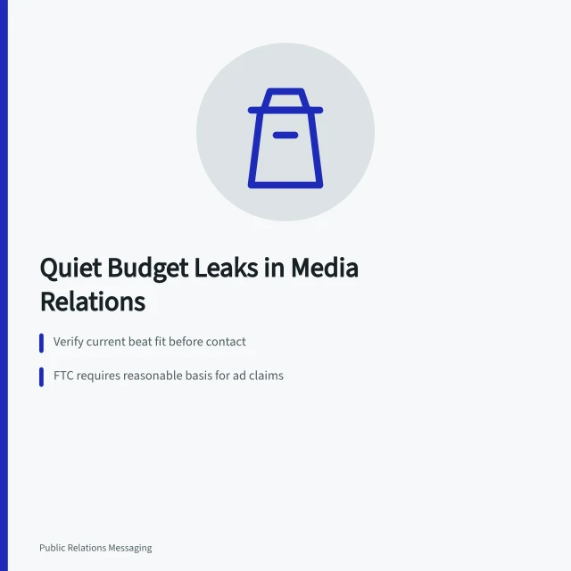 Card on hidden media relations budget leaks and controls. Quiet budget leaks hidden inside media relations mistakes