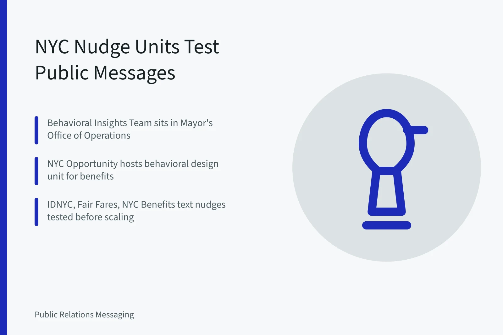 NYC behavioral insights teams testing public messaging nudges. How New York City nudge units apply behavioral insights to public messaging