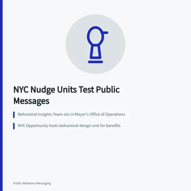 NYC behavioral insights teams testing public messaging nudges. How New York City nudge units apply behavioral insights to public messaging