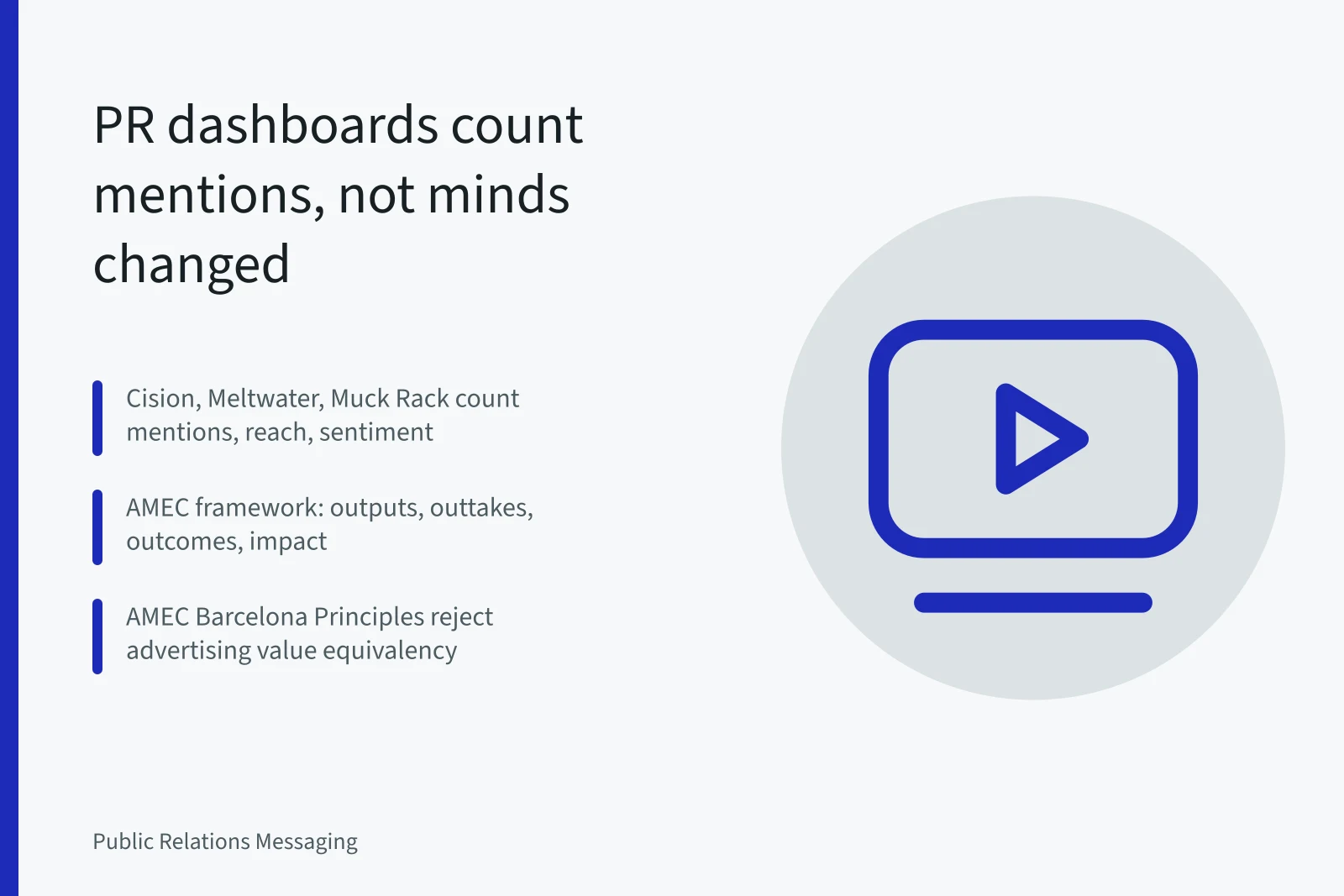 Card comparing PR measurement dashboards and what they leave out. PR measurement tools compared: what the dashboards leave out
