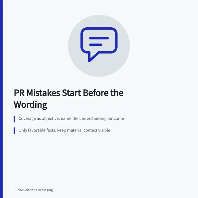 Card on public relations strategy mistakes and their root causes. Do public relations strategy mistakes trace back to one root decision?