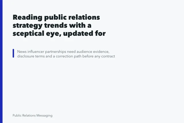 Reading public relations strategy trends with a sceptical eye, updated for 2027. Reading public relations strategy trends with a sceptical eye, updated for 2027